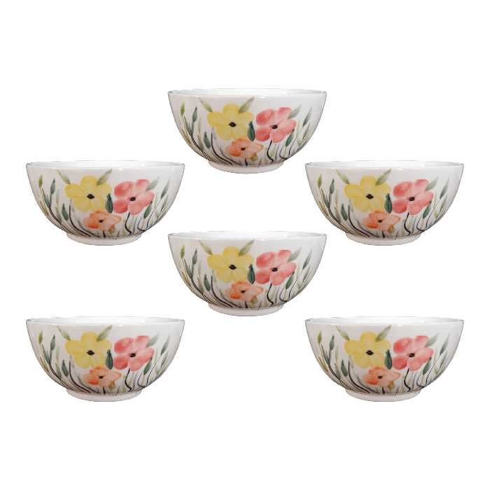 کاسه سرامیکی آبگوشت خوری طرح گل کد KA9 بسته 6 عددی