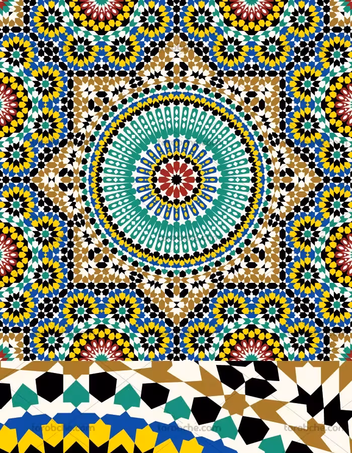 وکتور طرح کاشی کاری اسلامی شماره 147 - گرافیک با طعم تربچه