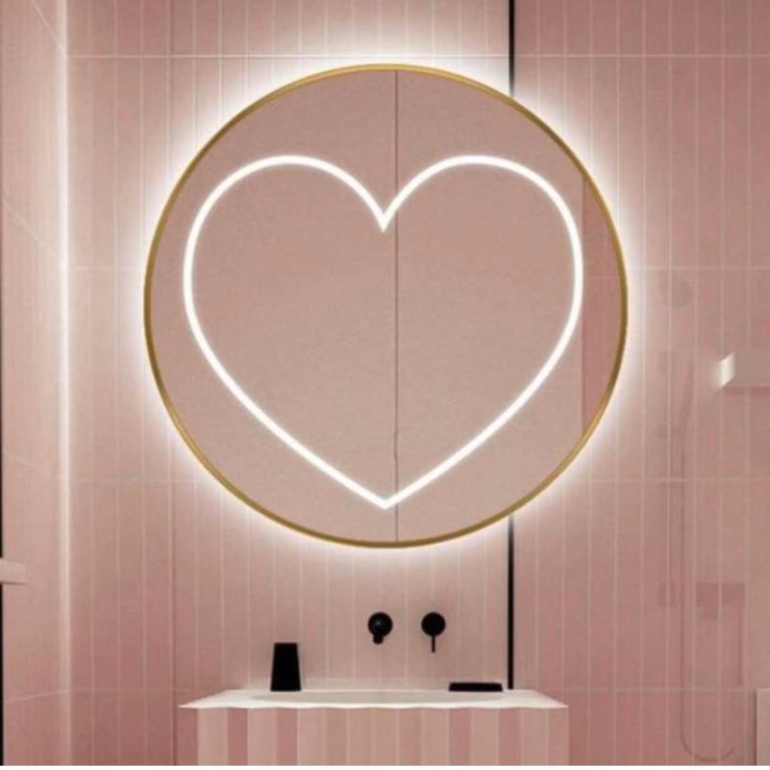 اینه بک لایت پدیده مدل قلب سایز 60 سانتی متر