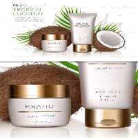 وکتور کرم با عصاره نارگیل تبلیغاتی | گرافیک با طعم تربچه