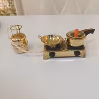 ست پخت و پز برنجی(برنز) وارداتی بسیار زیبا و فانتزی شامل کپسول قابلمه و ماهیتابه کیفیت درجه یک