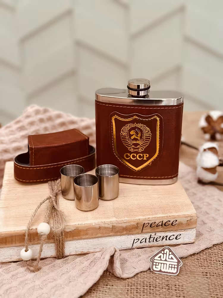 قمقمه کتابی چرم 3 شات کد001202