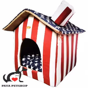 جای خواب حیوانات مدل کلبه دودکش دار