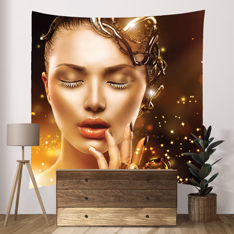 پوستر پارچه ای فیانی طرح بکدراپ MAKEUP کد F31