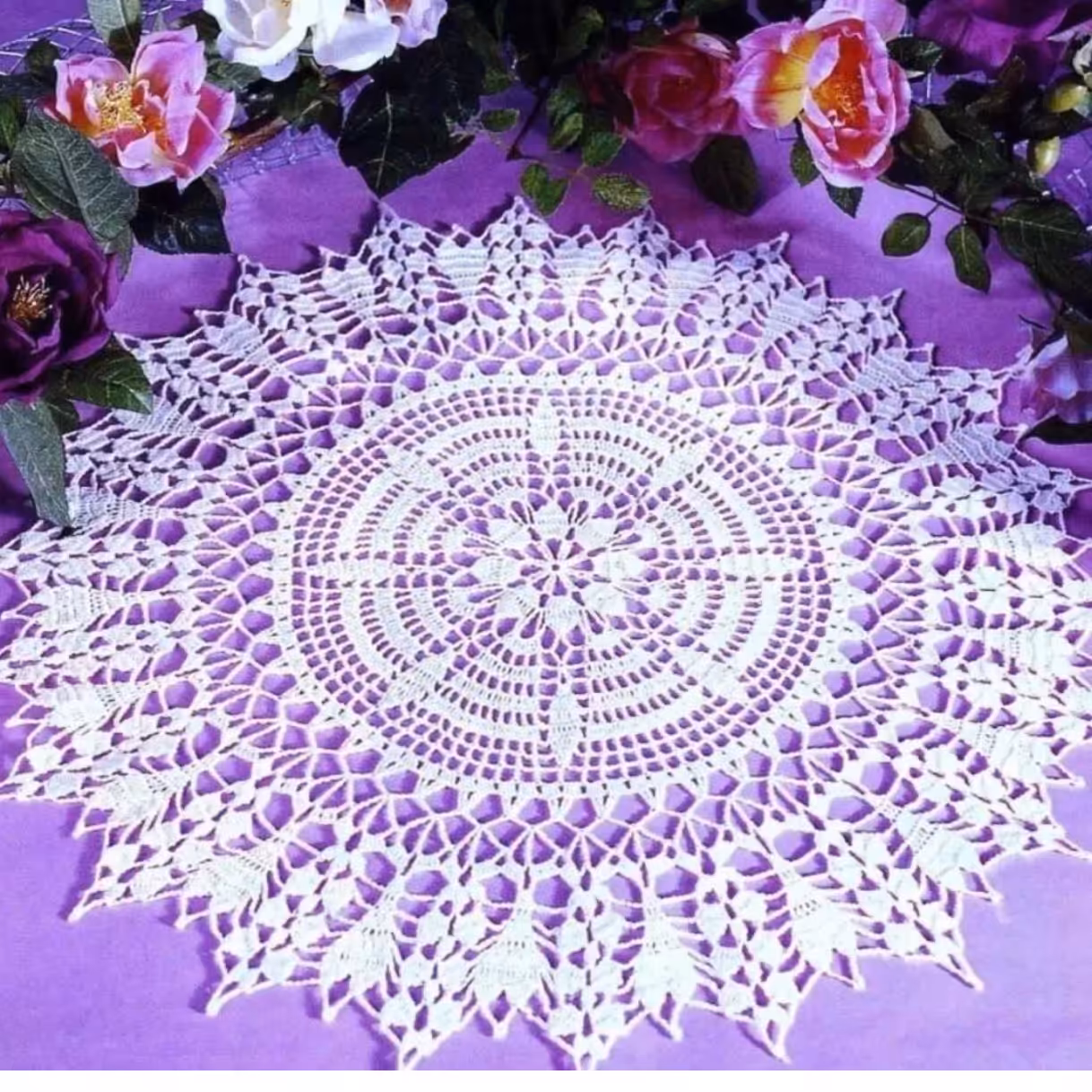 رومیزی قلاب بافی 118