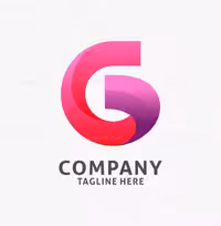 وکتور لوگو حرف G صورتی رنگ | گرافیک با طعم تربچه