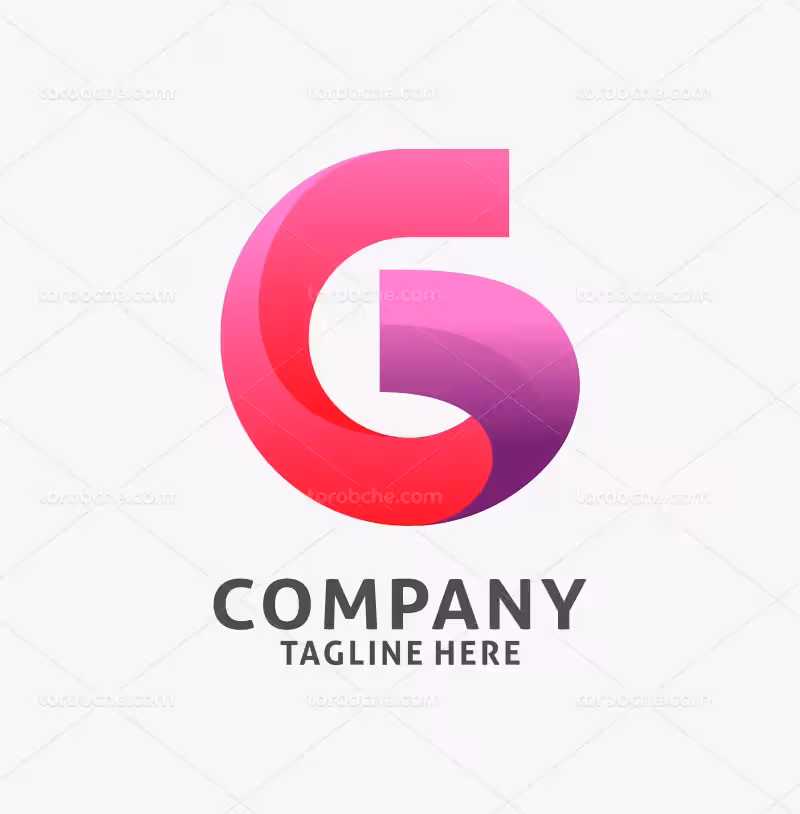 وکتور لوگو حرف G صورتی رنگ | گرافیک با طعم تربچه