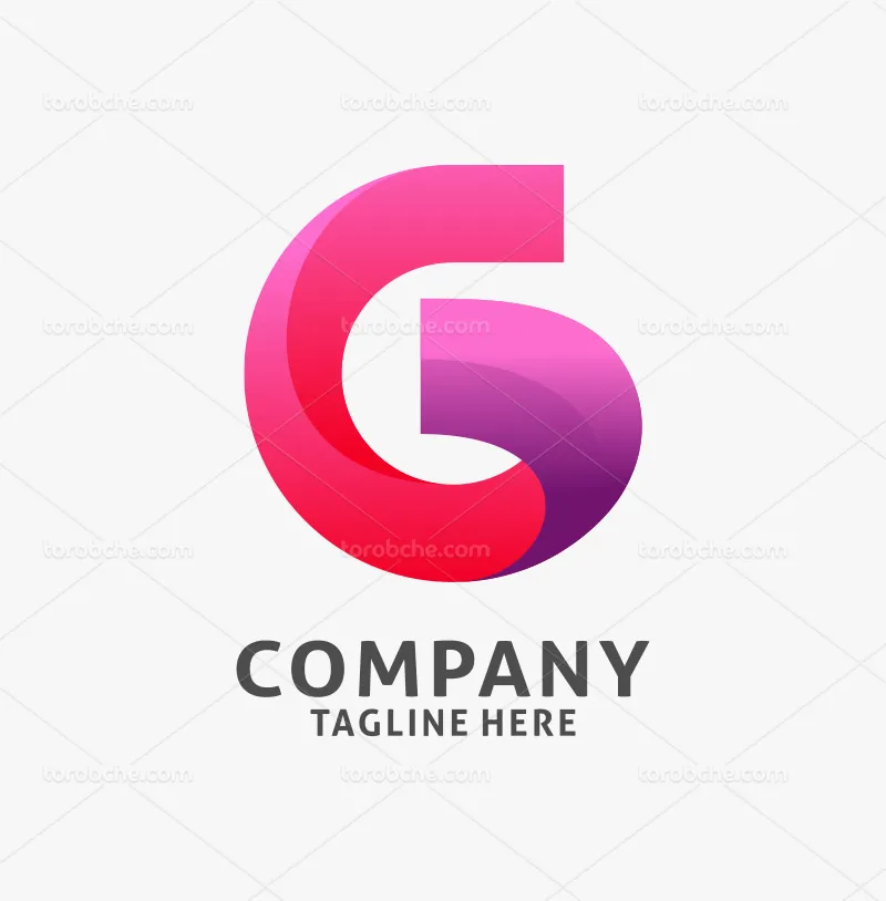 وکتور لوگو حرف G صورتی رنگ | گرافیک با طعم تربچه