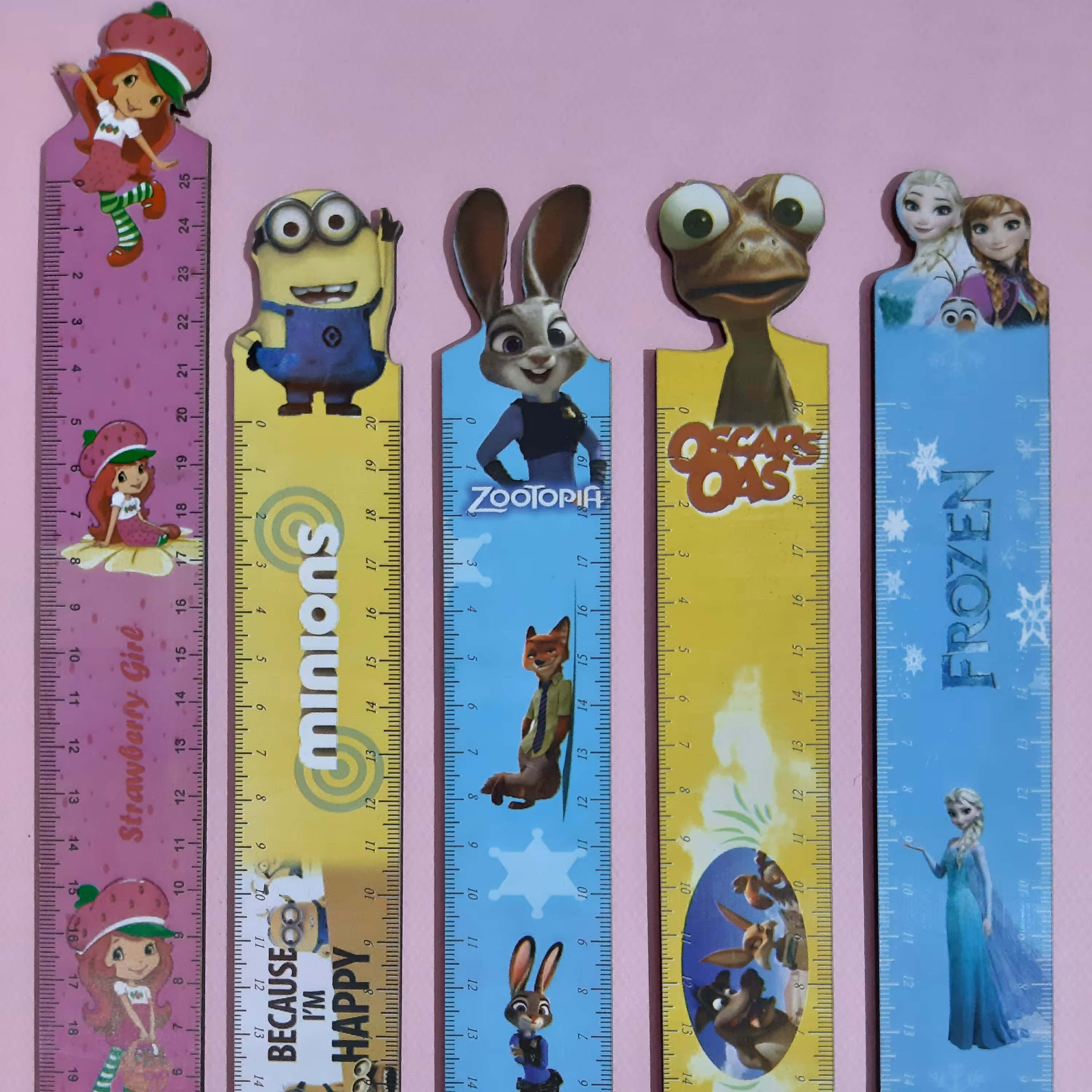 خط کش چوبی با طرح های کارتونی زیبا طول 20 و 30 سانتی متر مقاوم و زیبا