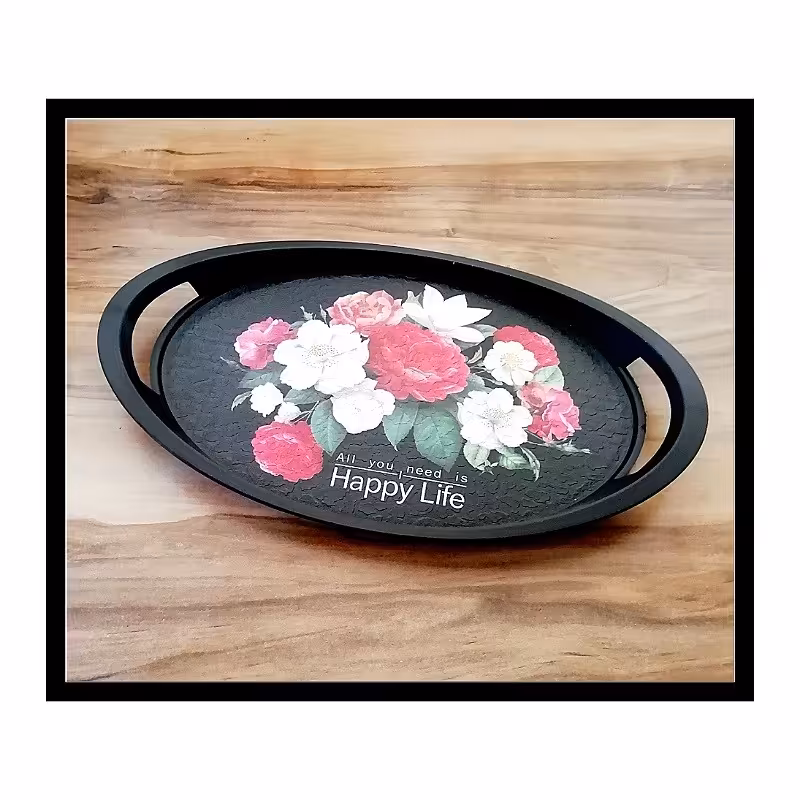 سینی بیضی طرح دار 2 نفره 