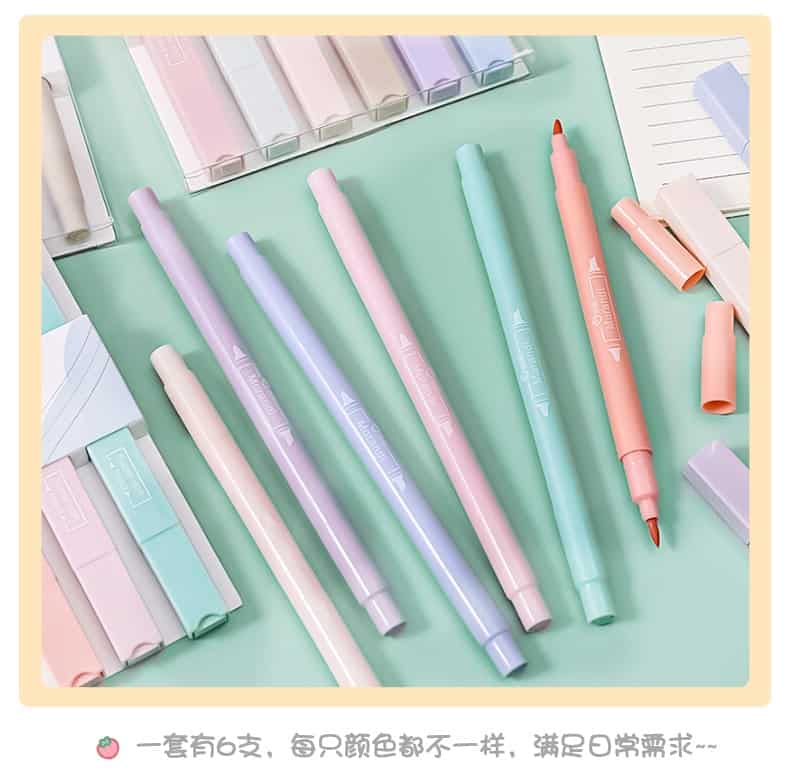 هایلایتر فانتزی استوانه ای دوطرفه در رنگهای مختلف