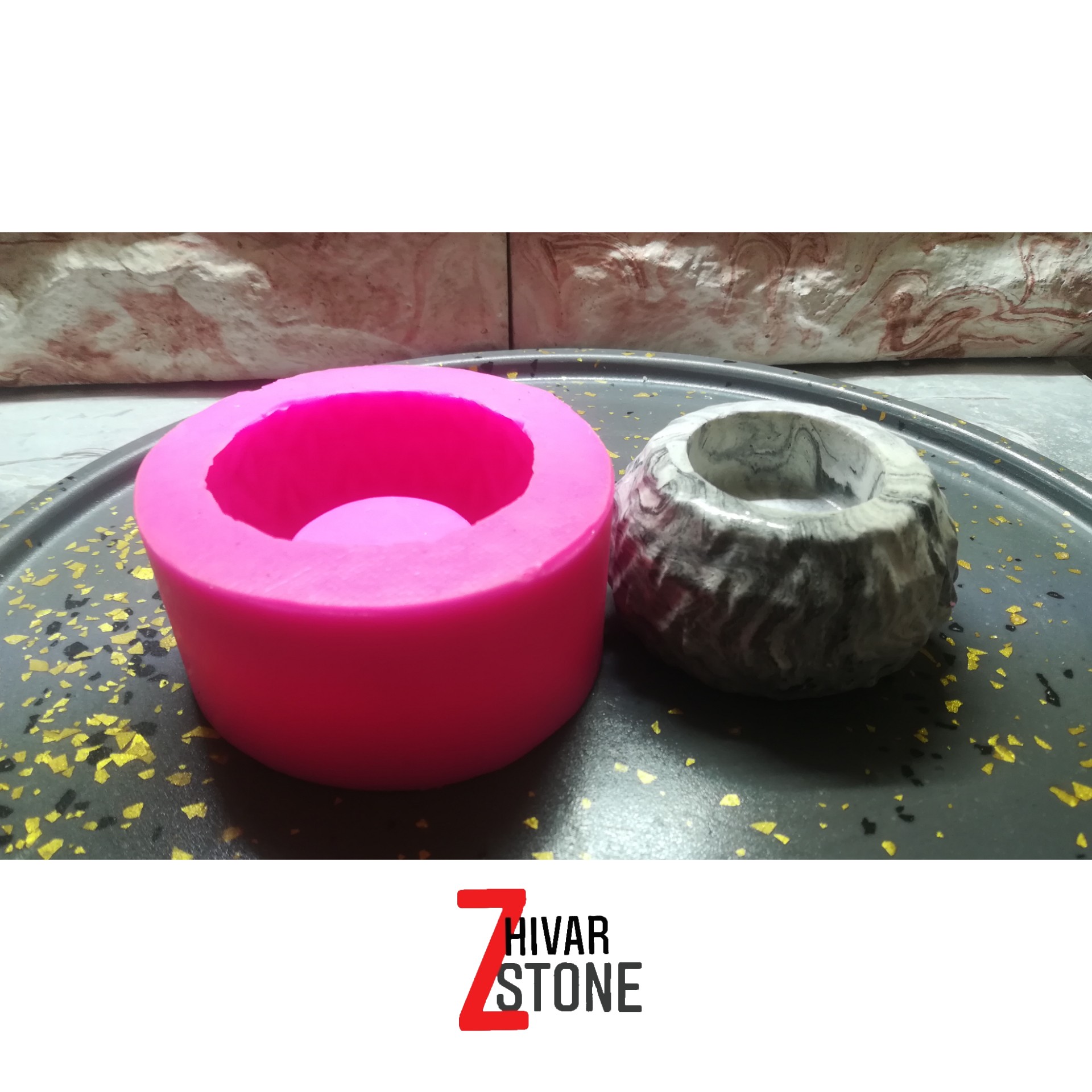 قالب سیلیکونی جاوارمری لوتوس یا جاشمعی لوتوس یا شمعدان لوتوس