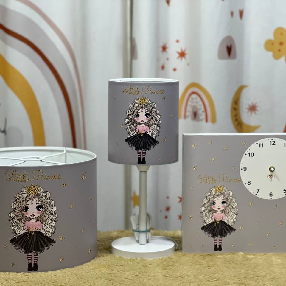 آباژور و لوستر و ساعت کودک چاپی 