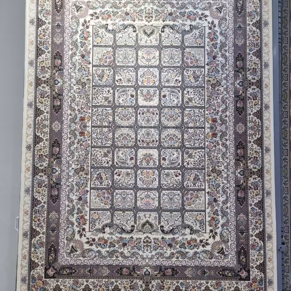 فرش پاتریس 1200شانه  طرح هفت افلاک کرم 6متری