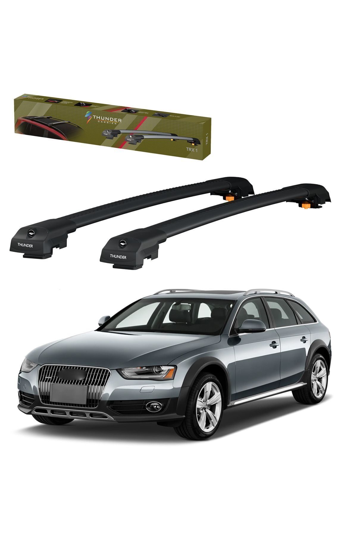 جعبه بار سقفی مشکی AUDI A4 AVANT 2005 2007 TRX1 CARRUEIER LOCKING SEARCH SEAR Thunder