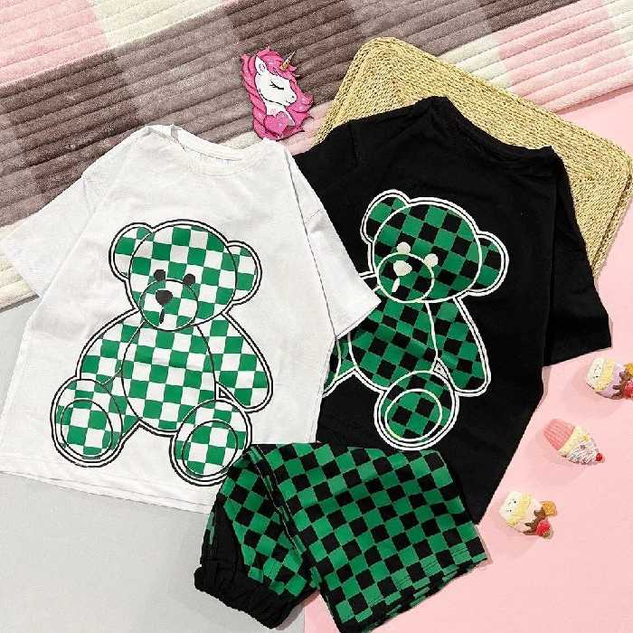 تیشرت شلوارک شطرنجی اسپورت دخترونه و پسرونه