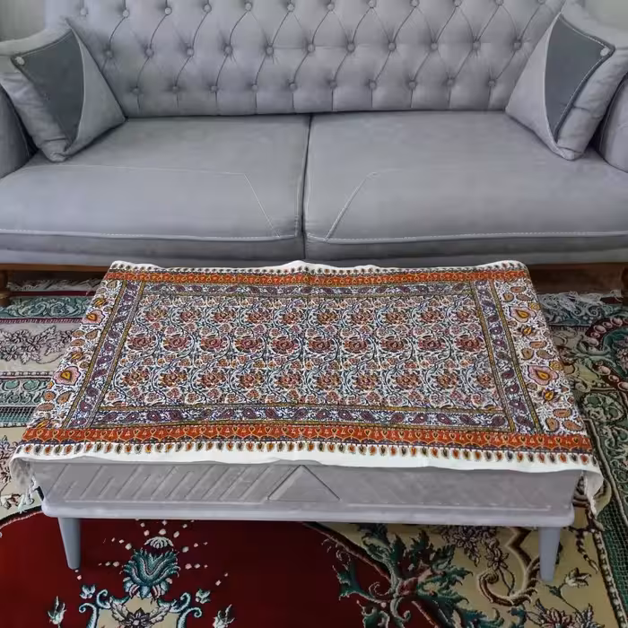 رومیزی قلمکاری سایز60در120 طرح صادراتی مناسب جانمازوغیره