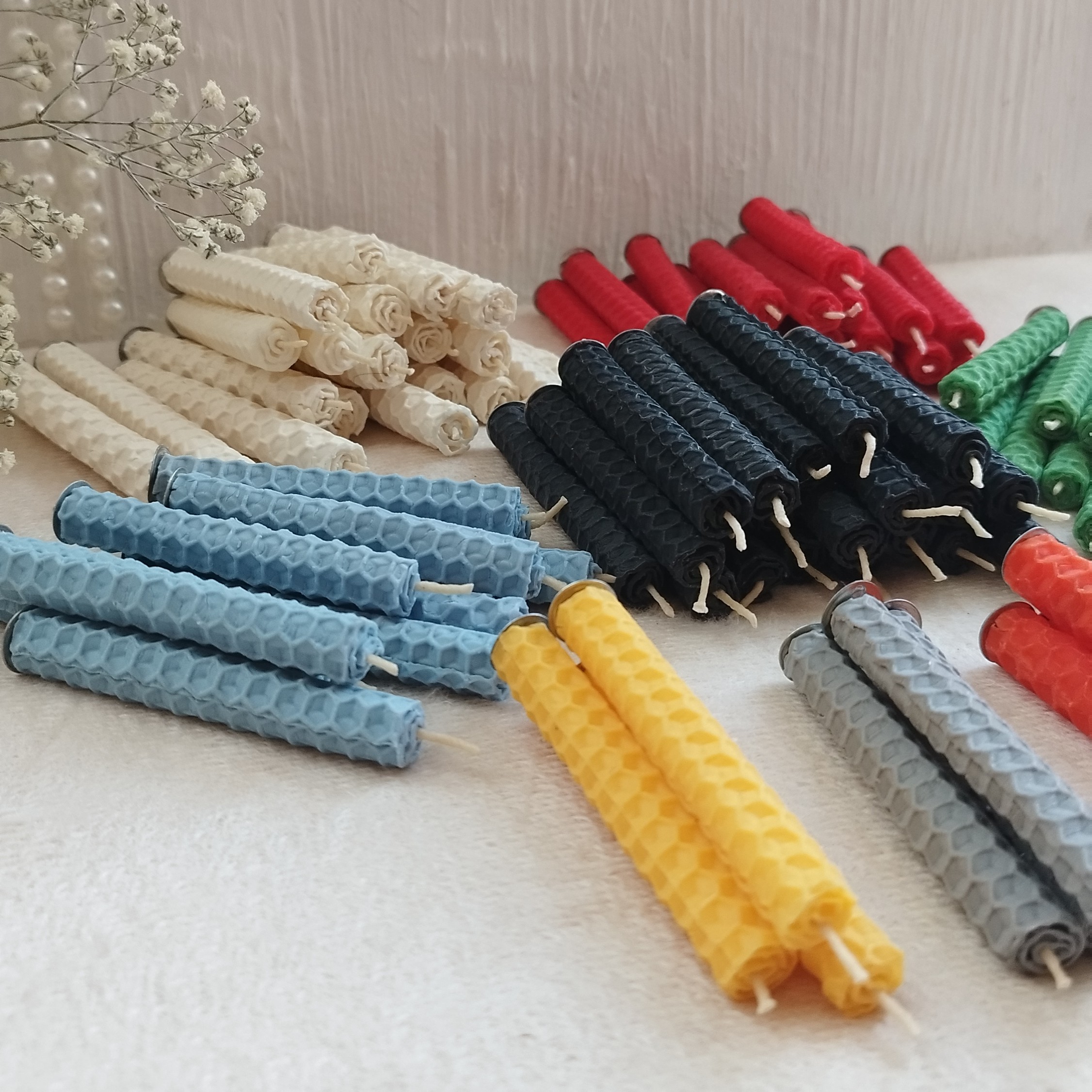 شمع قلمی هفت سانتی موم عسلی