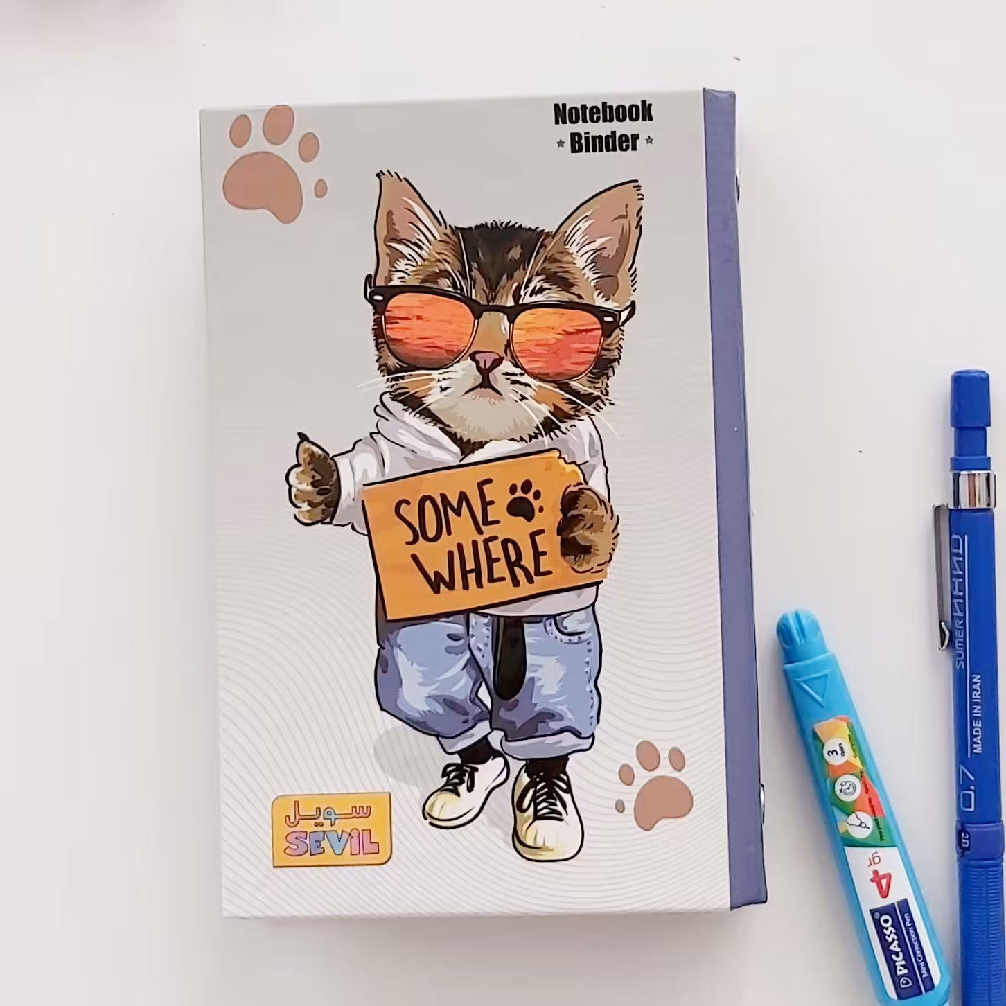 دفتر یادداشت کلاسوری  طرح  گربه پسر برند سویل