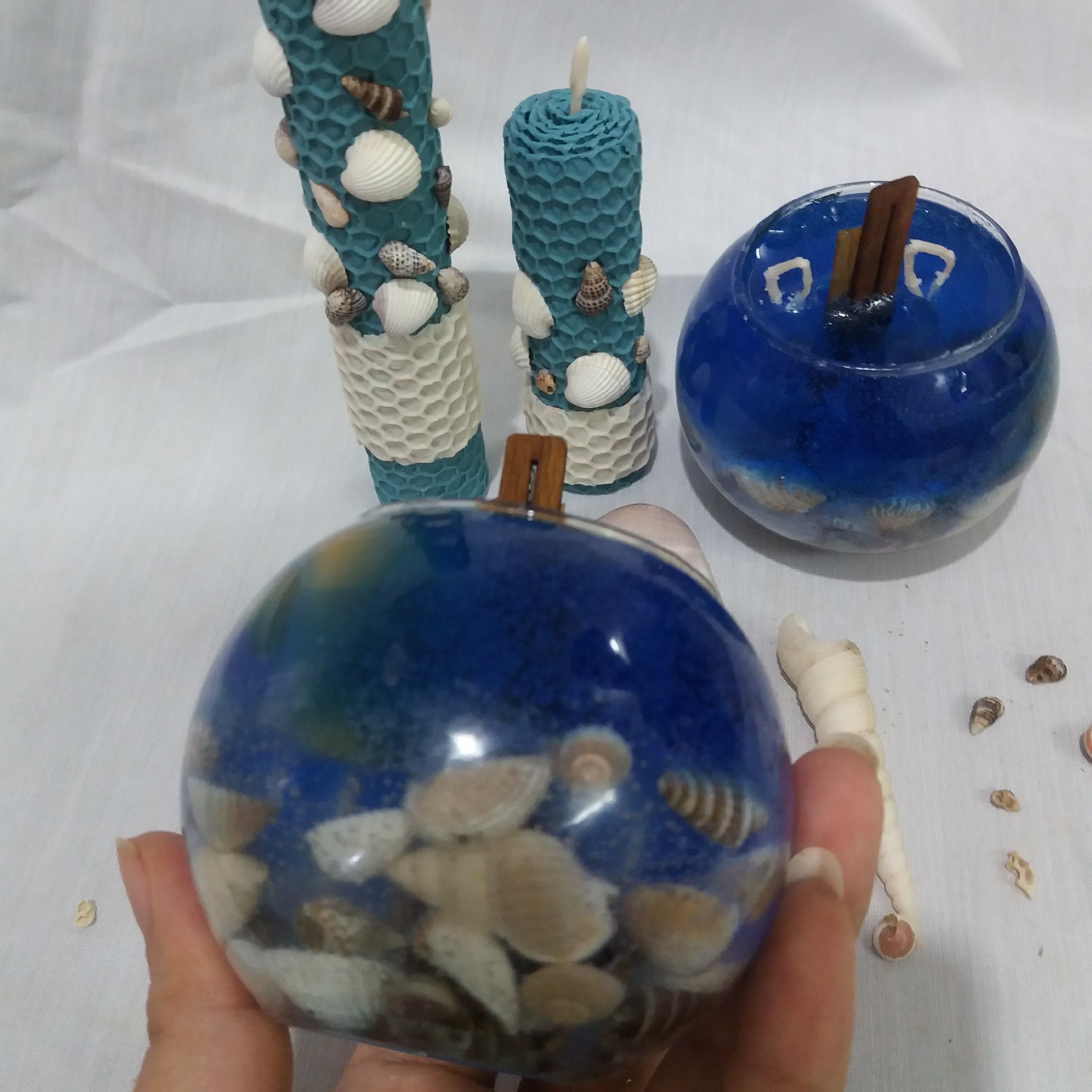 ست تنگ و موم عسلی اقیانوسی فیروزه ای