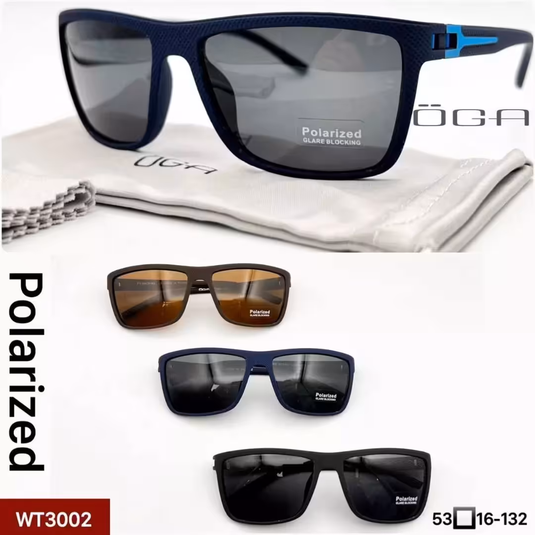 عینک آفتابی اوگا مورل مدل اسپرت پلاریزه Uv400 قیمت انواع عینک آفتابی زنانه و مردانه مشخصات جنس فریم کائوچو فرم  مستطیلی