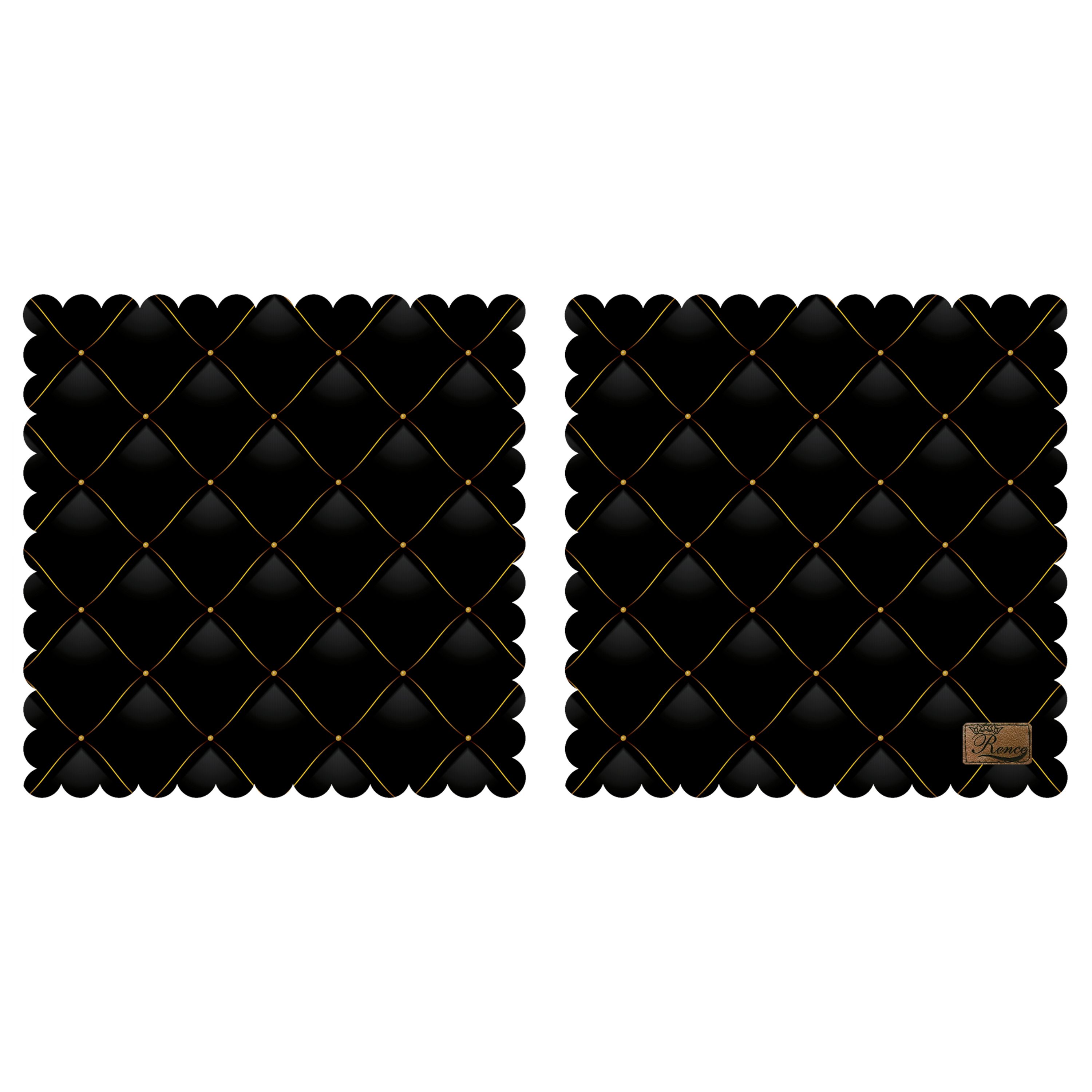 رومیزی مخمل طرح مشکی دو عدد سایز 40 در 40 مدل T3-90 شرکت رنس