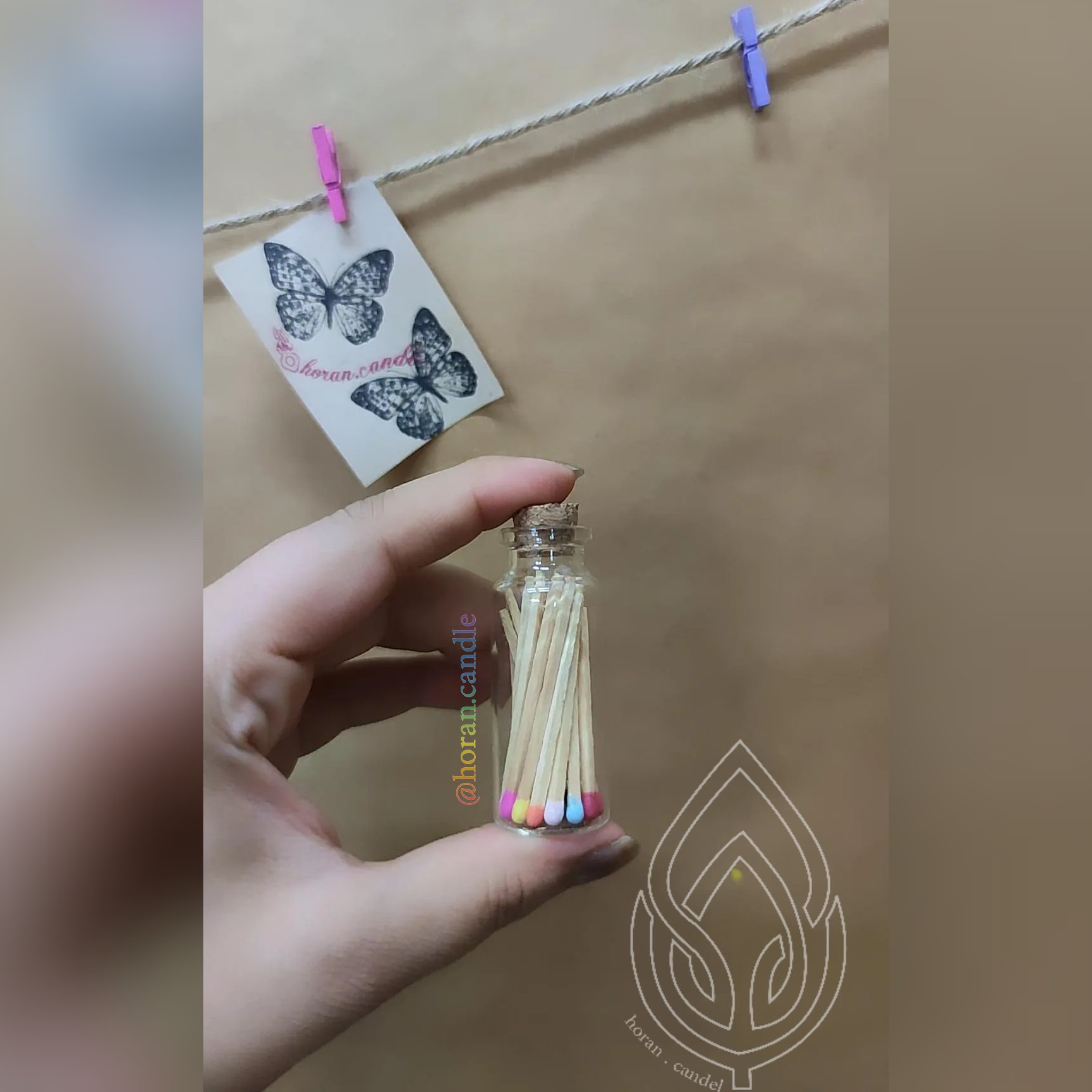 شیشه ویال/کبریت رنگی/تزیینی/شمع