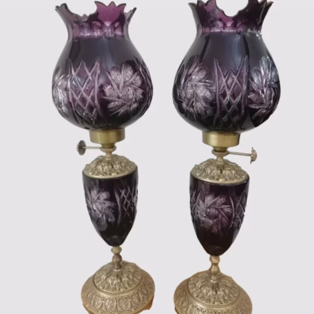 شمعدان خورشیدی کریستال بنفش