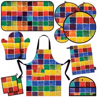 سرویس آشپزخانه 13 تکه کامل مخمل مخصوص جهیزیه مدل S1-517 شرکت رنس