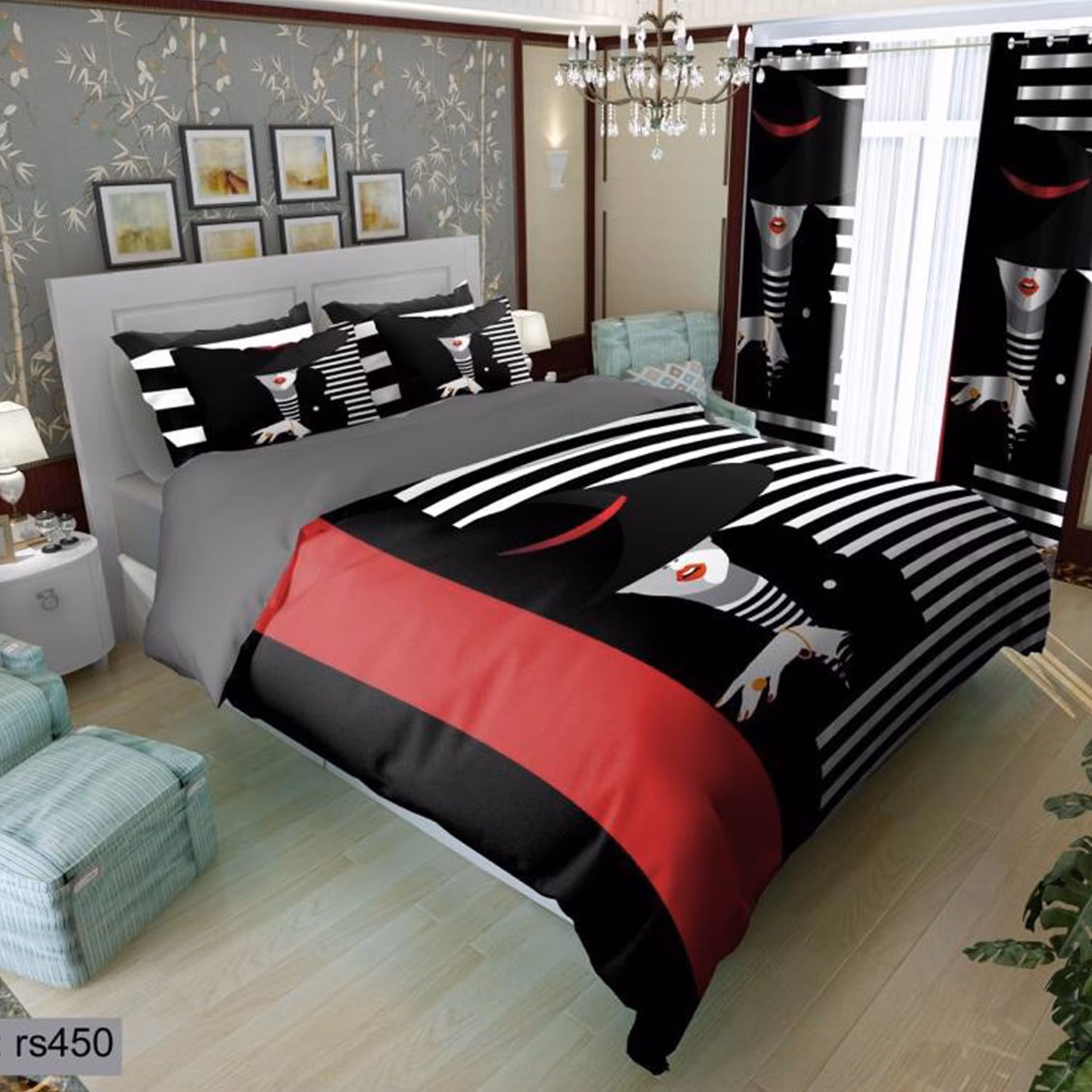 سرویس روتختی 1 نفره تنسل چاپی برندترک لند (Turk Land)  کد rs 450