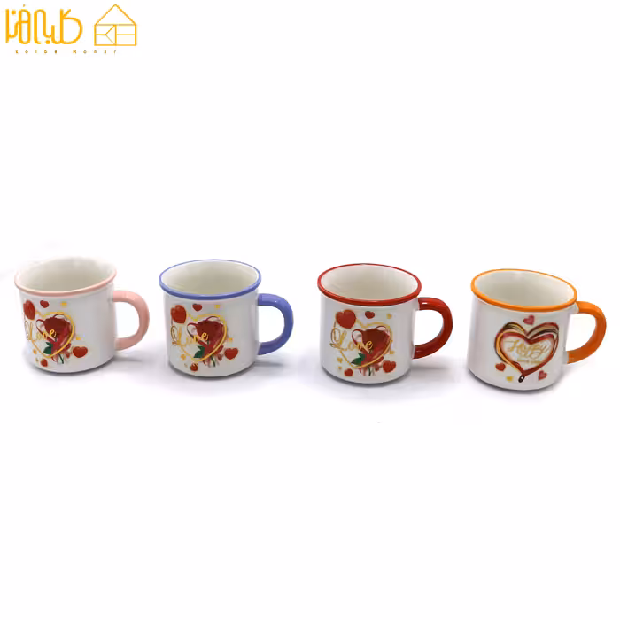 ماگ قلب دسته رنگی