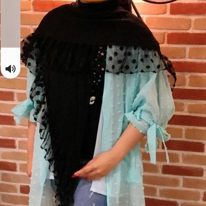 روسری مشکی پلیسه دور تور دار