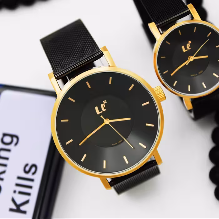 ساعت مچی ست زنانه و مردانه لی کانر-بندحصیری تک موتور مدل LC04139