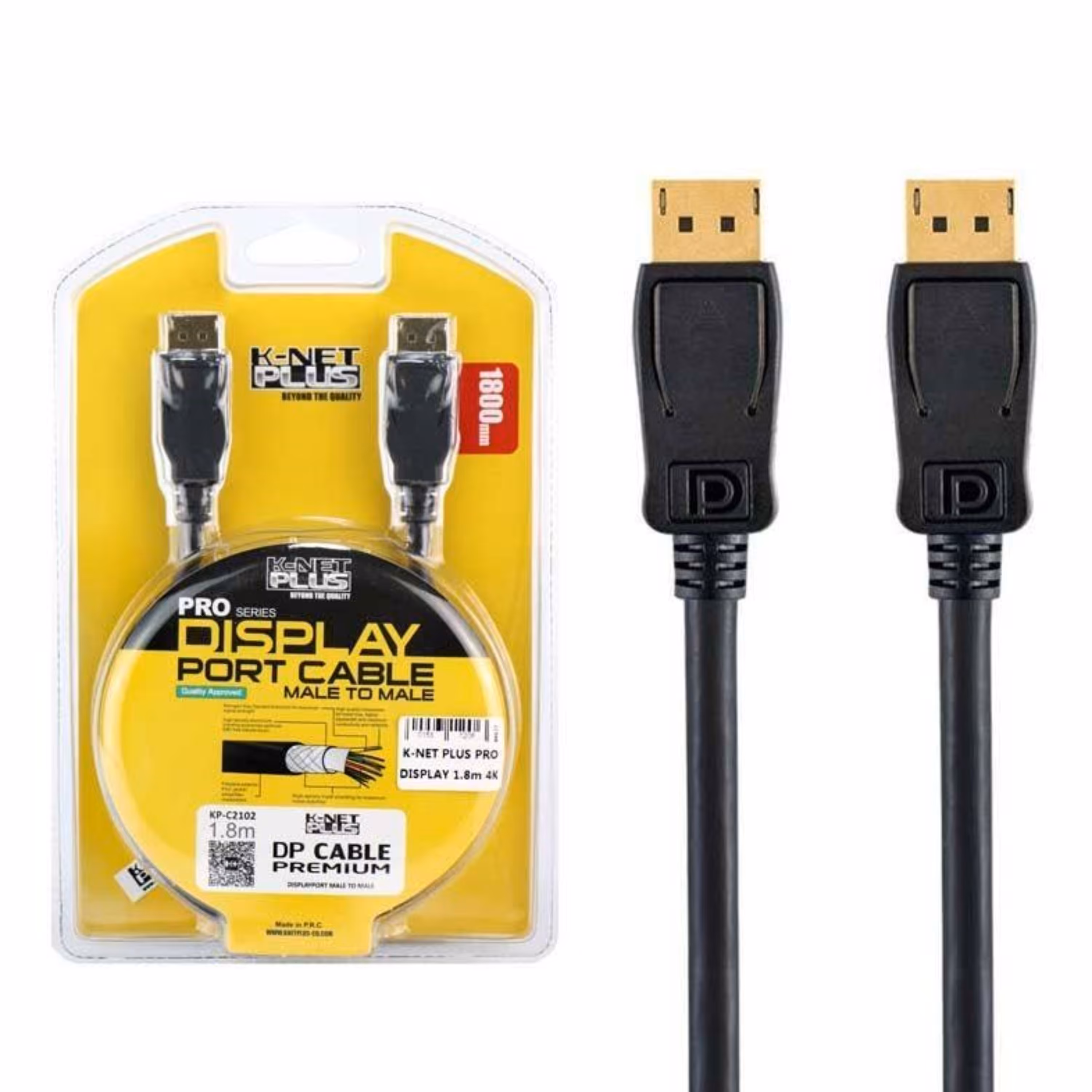 کابل DisplayPort کی نت پلاس مدل DP16 طول 1.8 متر
