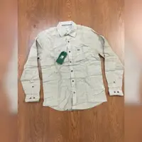 پیراهن مردانه وارداتی بنگلادشی آستین بلند برند لاکوست رنگ خاکی