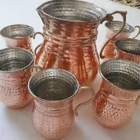 ست پارچ آب لیوان شکمی طرح ترک نانو