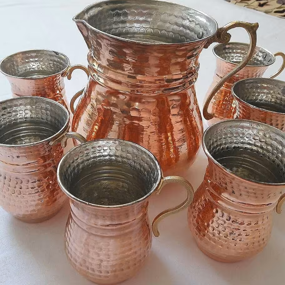 ست پارچ آب لیوان شکمی طرح ترک نانو