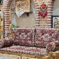 ست 5 تکه پشتی سنتی طرح الماس رنگ قرمز 