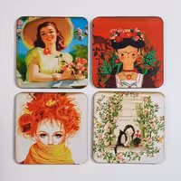 ست زیرلیوانی چوبی 4 عددی