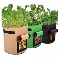 گلدان پارچه ای 25 لیتری نمدی مدل پنجره دار پک پنج عددی