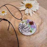 آویز ماشین رزینی دو طرفه، طرح دلخواه با قاب استیل رنگ ثابت