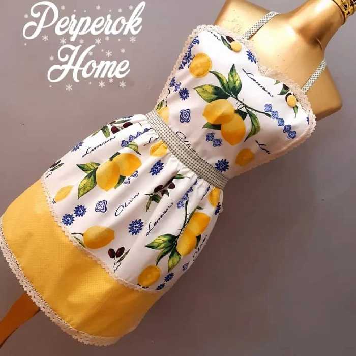 پیشبند آشپزخانه کتان نخ با استر حوله 