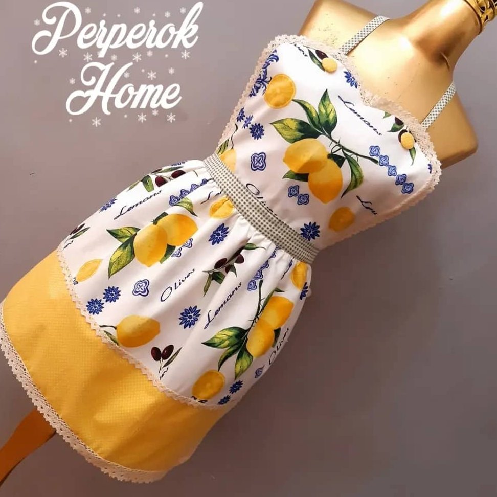 پیشبند آشپزخانه کتان نخ با استر حوله 