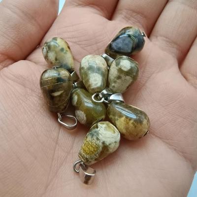 گردنبند عقیق کلسدونی اشکی معدنی کد370