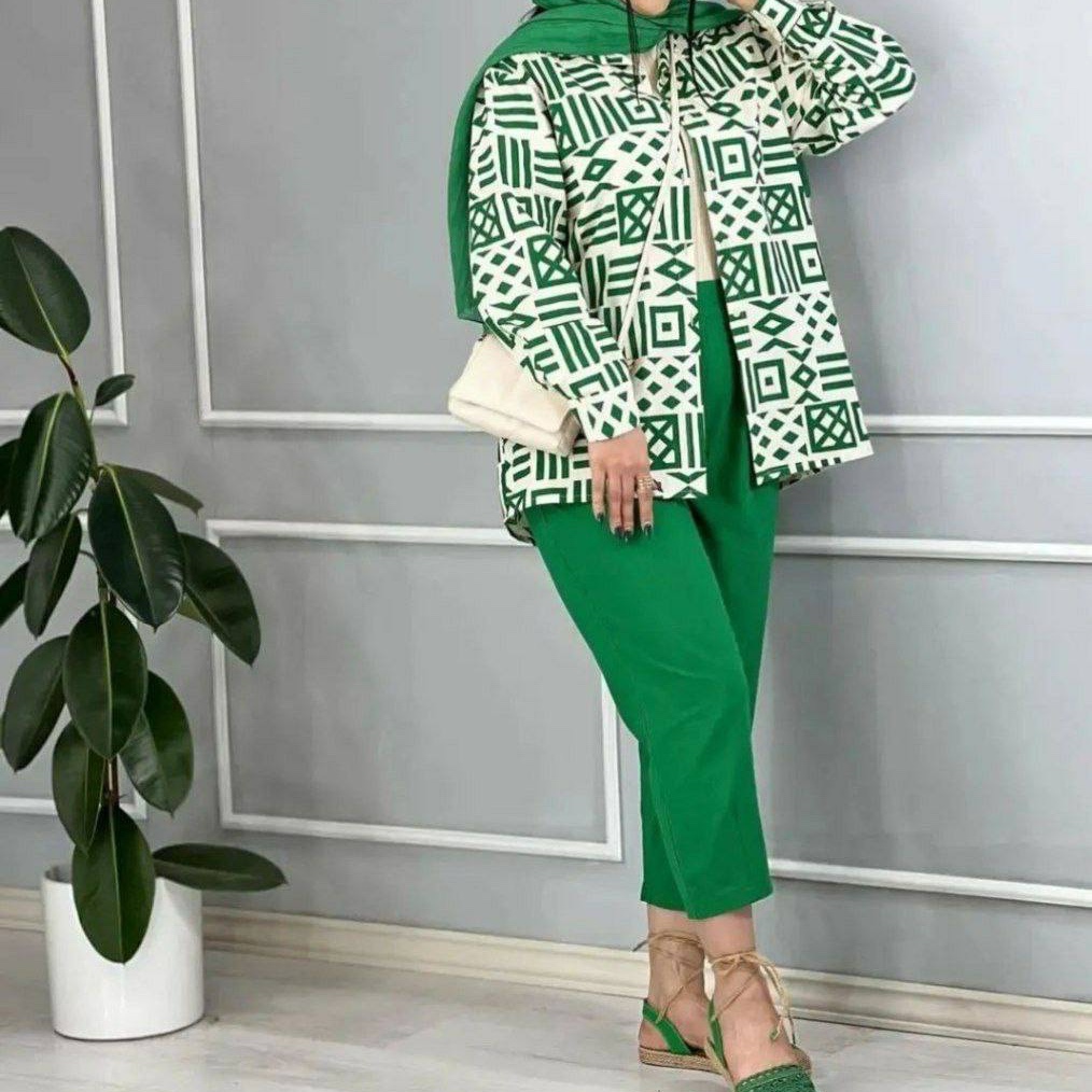 ست مانتولنین شلوارمازراتی