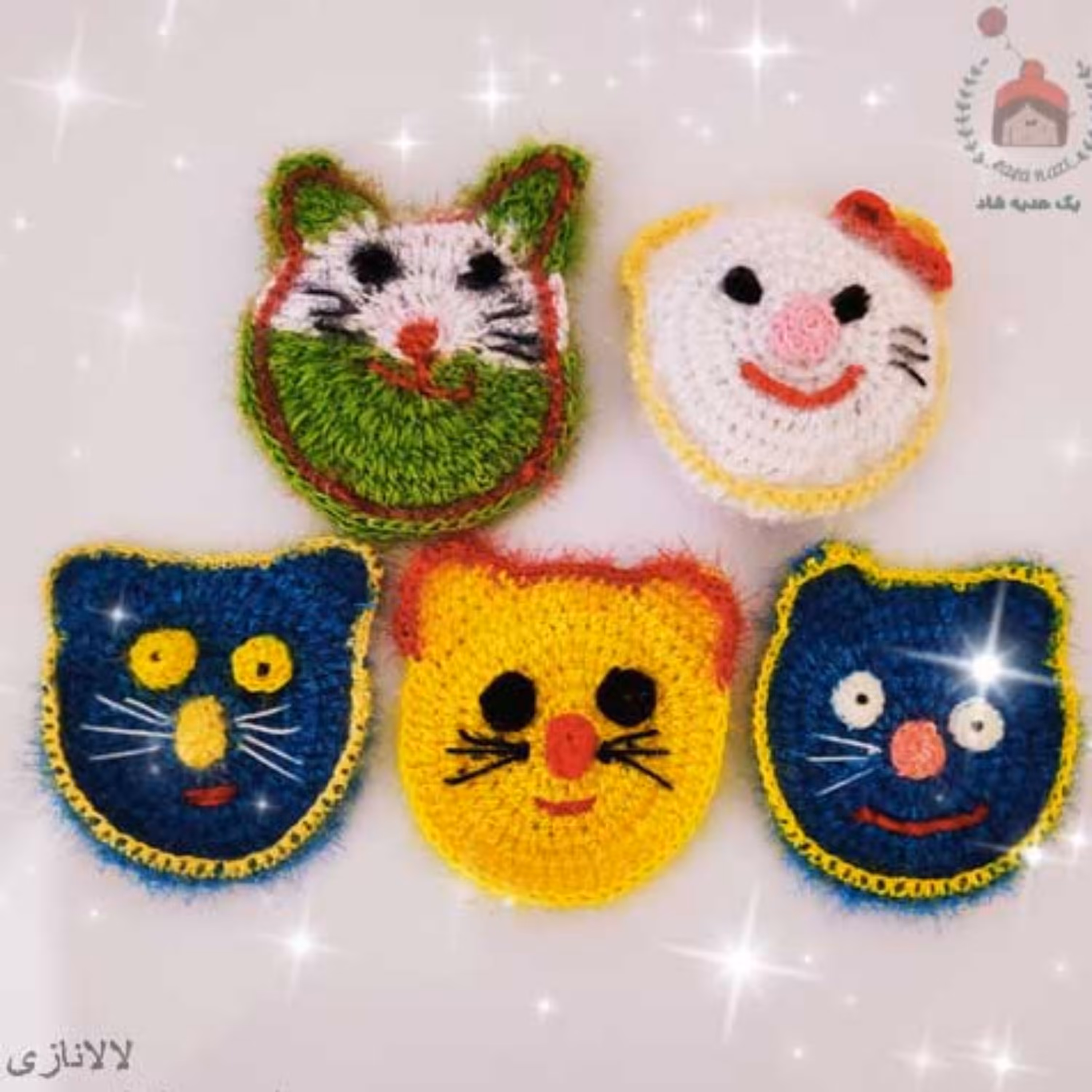 اسکاچ بافتنی ظرفشویی طرح گربه