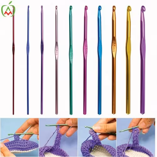 قلاب بافتنی فلزی (آلومینیوم) سایز جور بسته 12 عددی در چند سایز