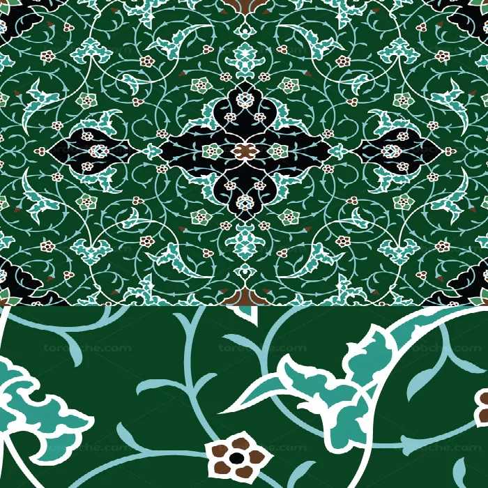 وکتور کاشی اسلیمی سبز - گرافیک با طعم تربچه