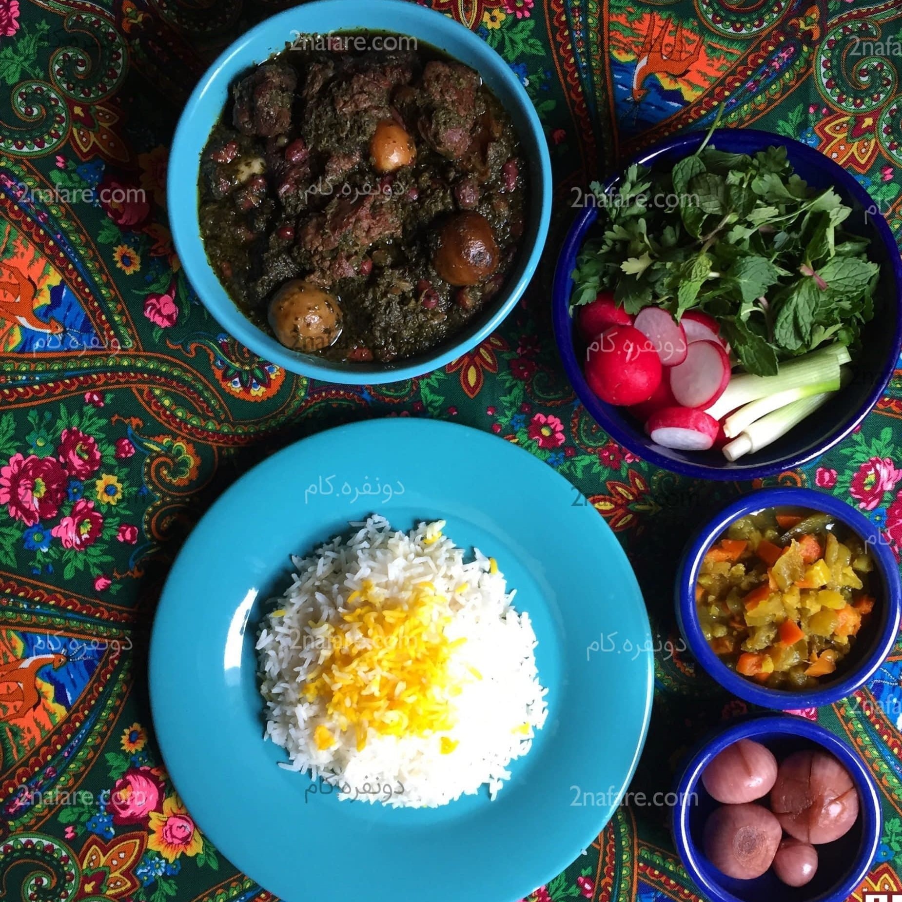 غذای خانگی خورشت قورمه سبزی قورمه سبزی خانگی یک پرس بدون پلو
