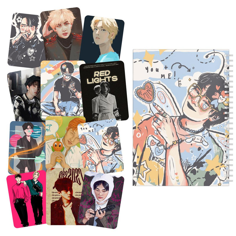 دفتر مشق باژیکان طرح Stray Kids Fanart کد 20211799 به همراه برچسب مجموعه 12 عددی
